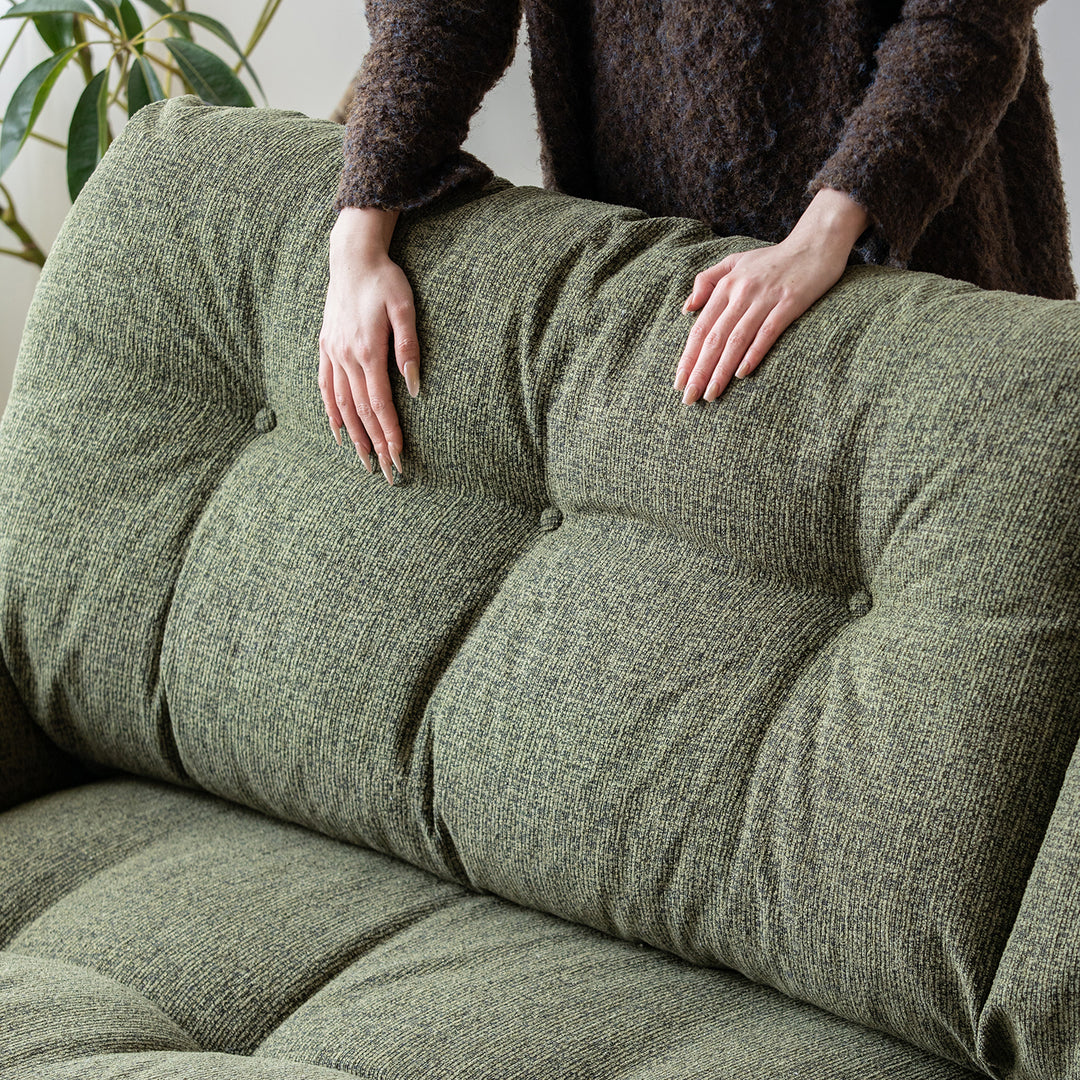 Vintage microfiber leather and fabric 2 seater sofa oasis situational feels.