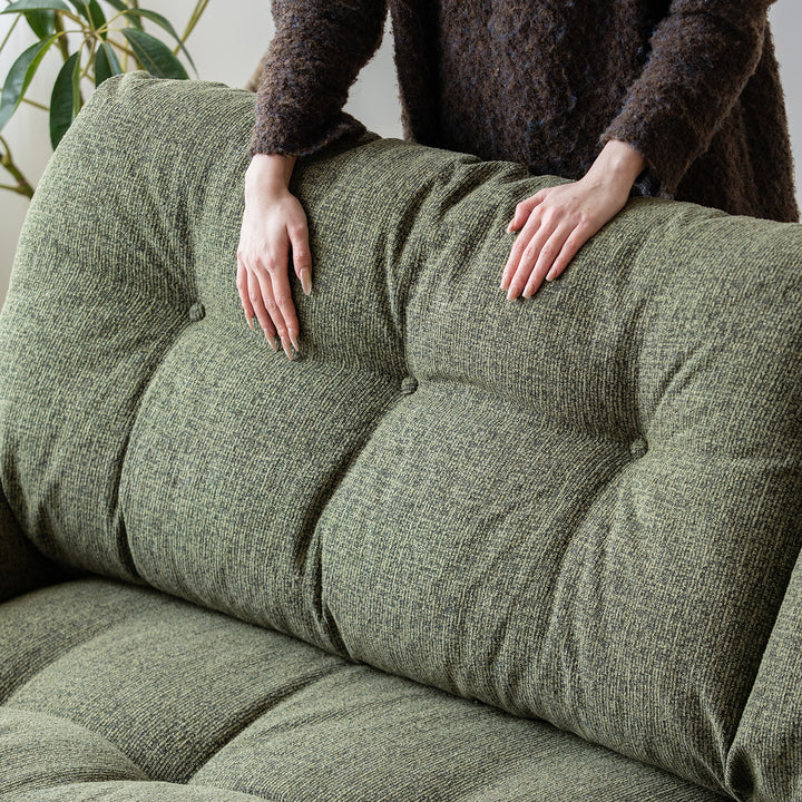 Vintage microfiber leather and fabric 2 seater sofa oasis situational feels.