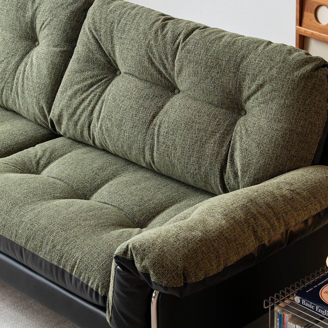 Vintage microfiber leather and fabric 4 seater sofa oasis situational feels.