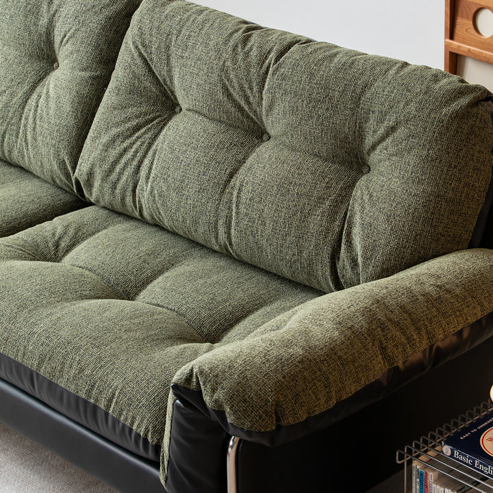 Vintage microfiber leather and fabric 4 seater sofa oasis situational feels.