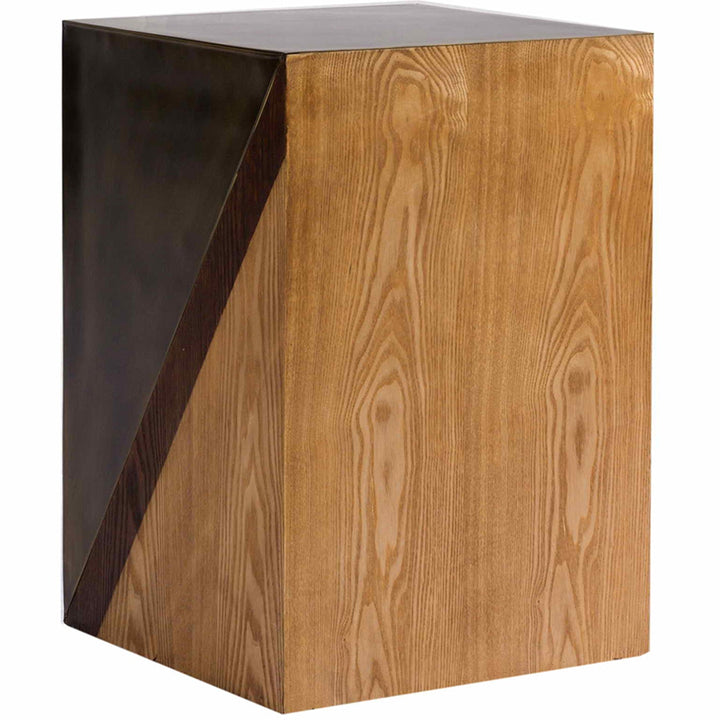 Vintage oak wood side table vintage conceptual design.