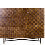 Vintage Poplar Wood Side Cabinet LEON