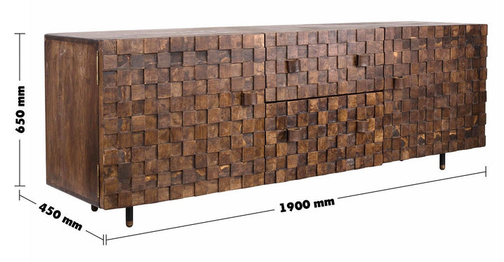 Vintage poplar wood tv console leon size charts.