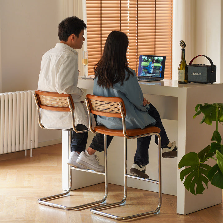 Vintage rattan pu leather bar chair hoh xil size charts.