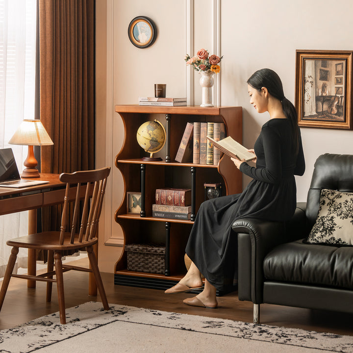 Vintage rubber wood bookshelf hadid color swatches.