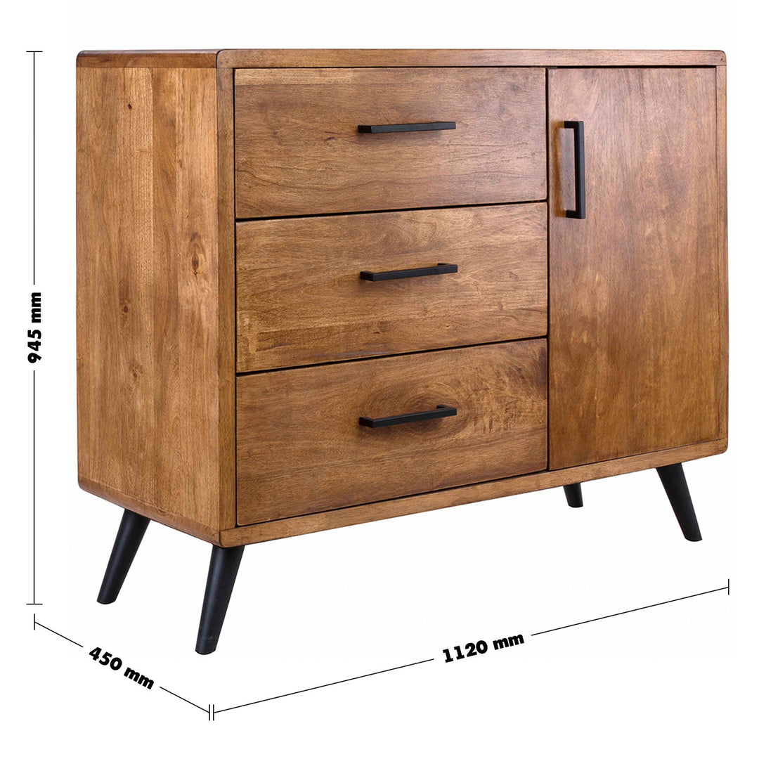 Vintage rubber wood side cabinet serb size charts.