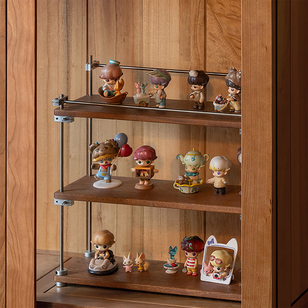 Vintage sapele wood stainless steel shelf packer material variants.