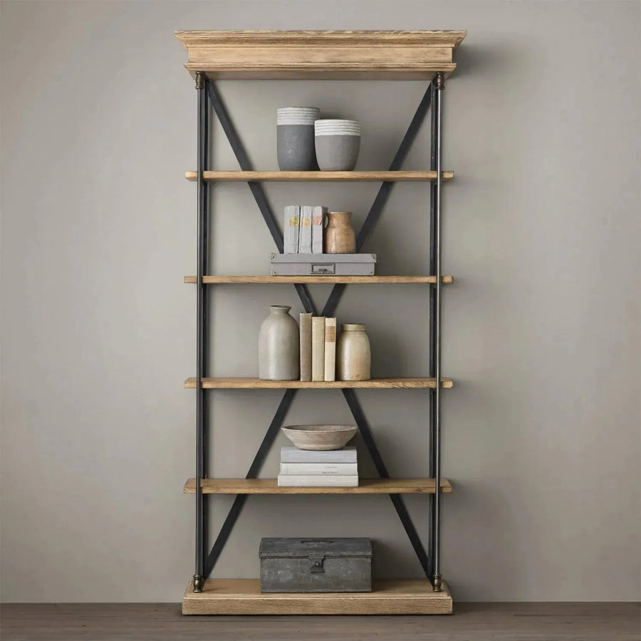 Vintage shelf cornice ash wood primary product view.
