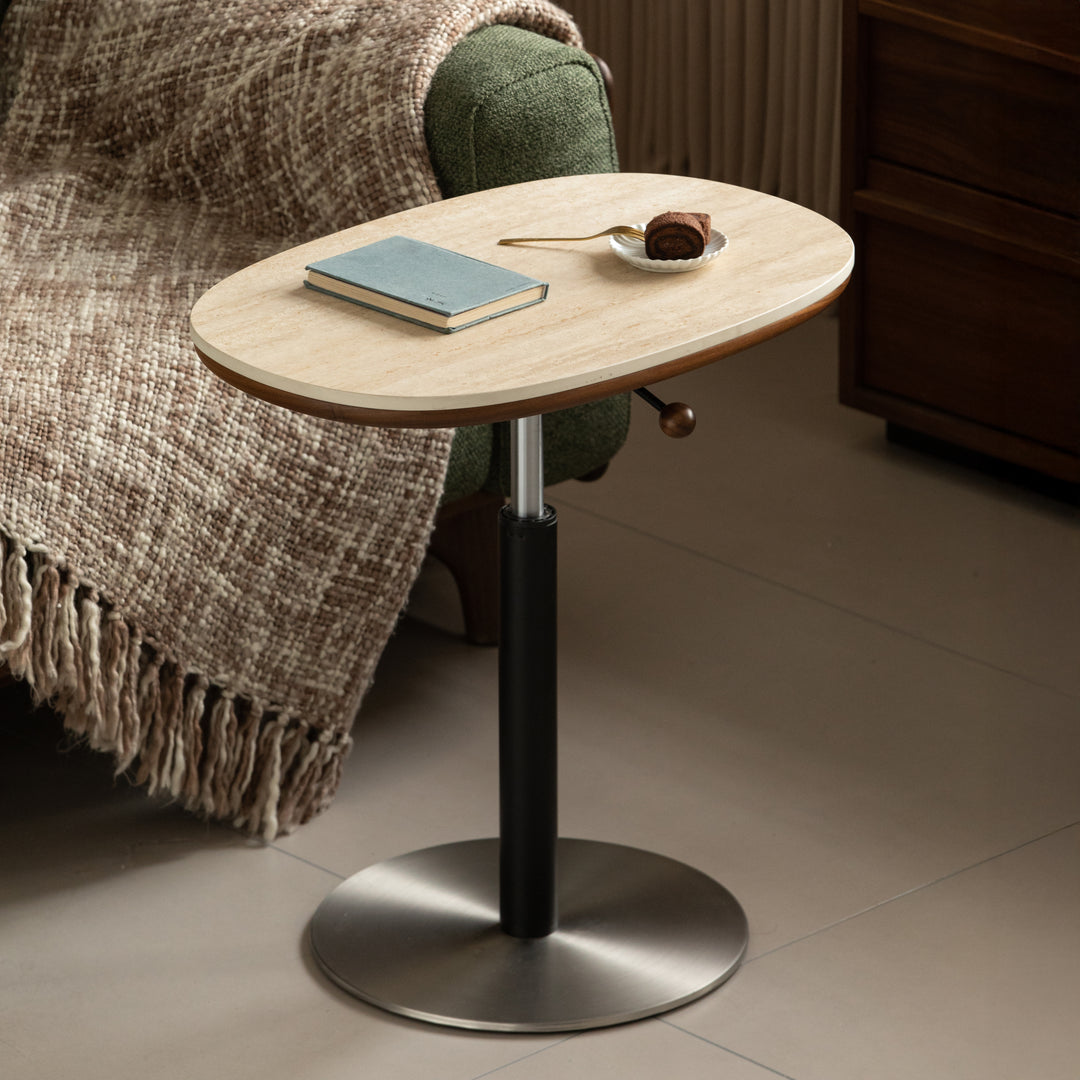 Vintage sintered stone height adjustable side table roman size charts.