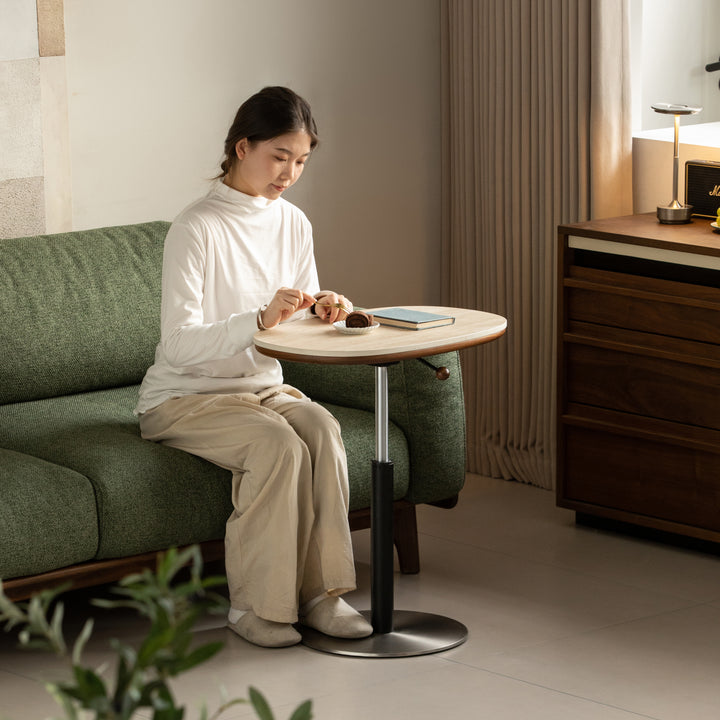 Vintage sintered stone height adjustable side table roman color swatches.