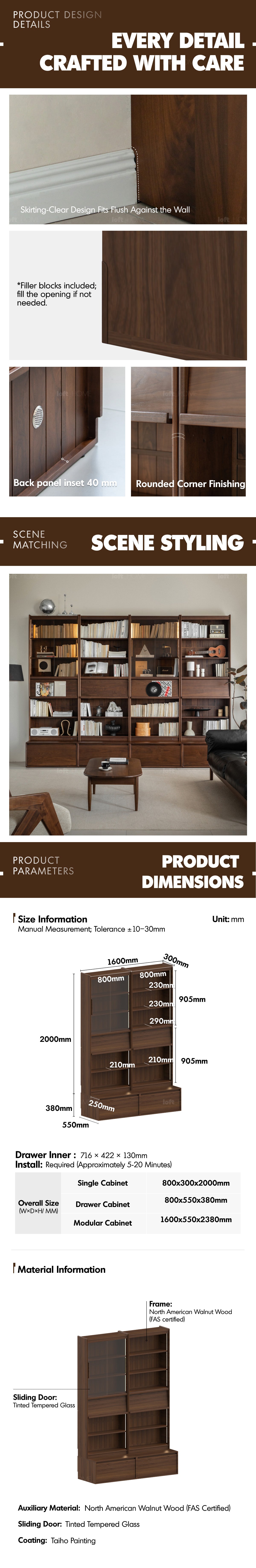 Japandi Walnut Wood Bookshelf VISTA Good to Know - 13
