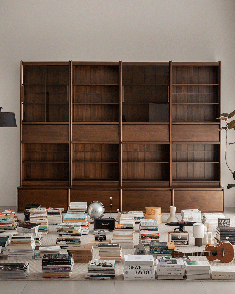 Japandi Walnut Wood Bookshelf VISTA Good to Know - 8