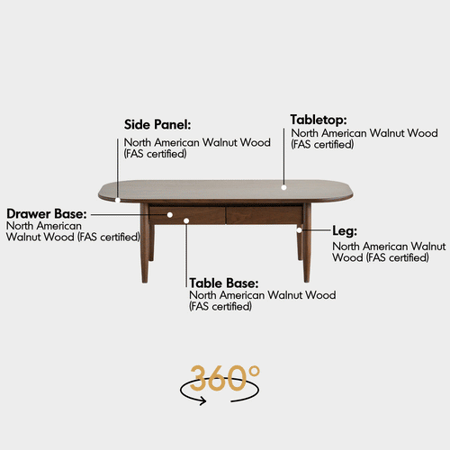 Vintage Walnut Wood Coffee Table VISTA Good to Know Preview-2