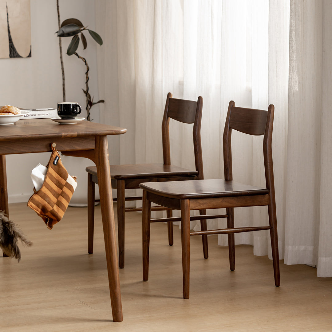 Vintage walnut wood dining chair chrono size charts.