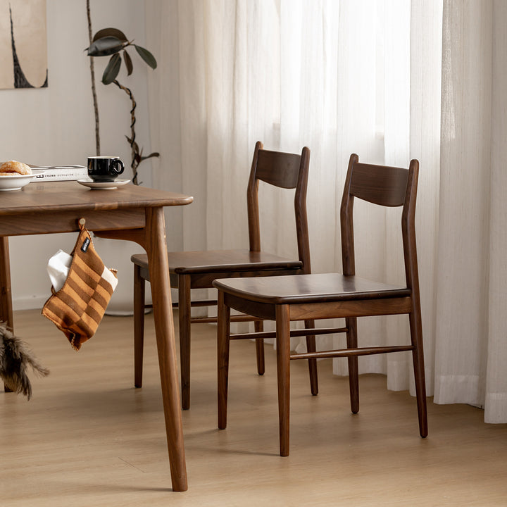 Vintage walnut wood dining chair chrono size charts.