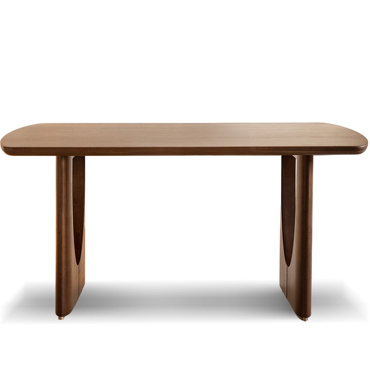 Vintage walnut wood dining table rockwel in still life.