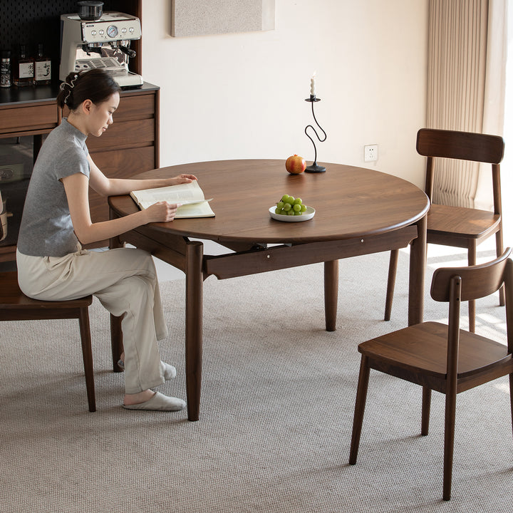 Vintage walnut wood extendable dining table minima size charts.