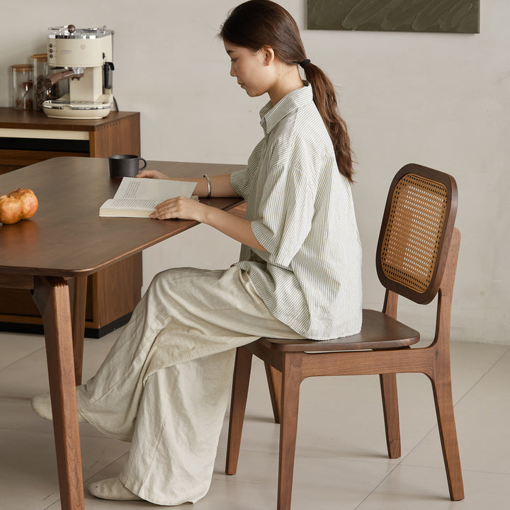 Vintage walnut wood rattan dining chair nook size charts.