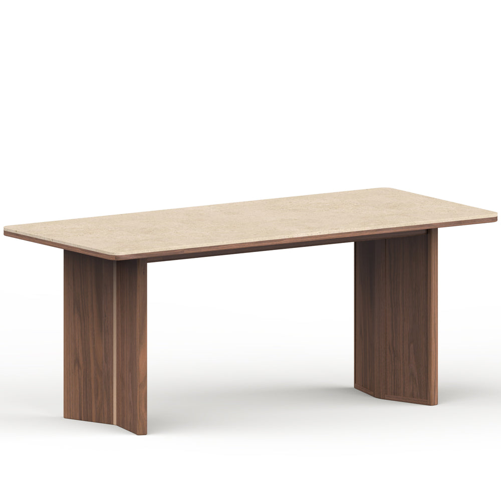 Vintage walnut wood sintered stone dining table straton situational feels.