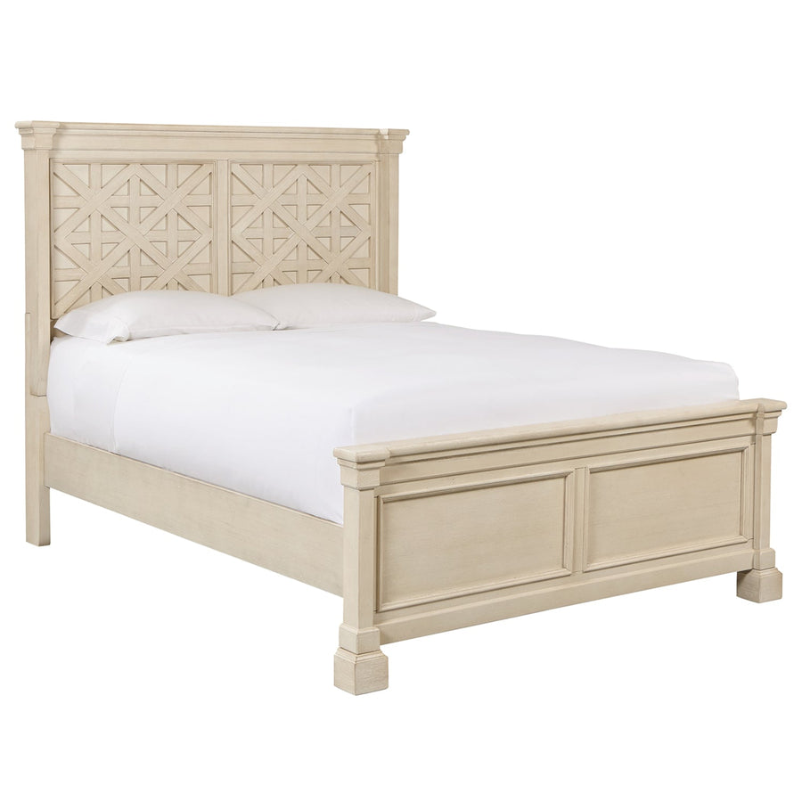 Vintage wood bed frame bolanburg asia queen in white background.