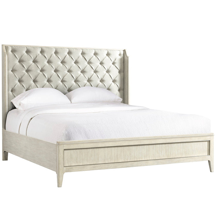 Vintage wood bed frame lilly american king in white background.