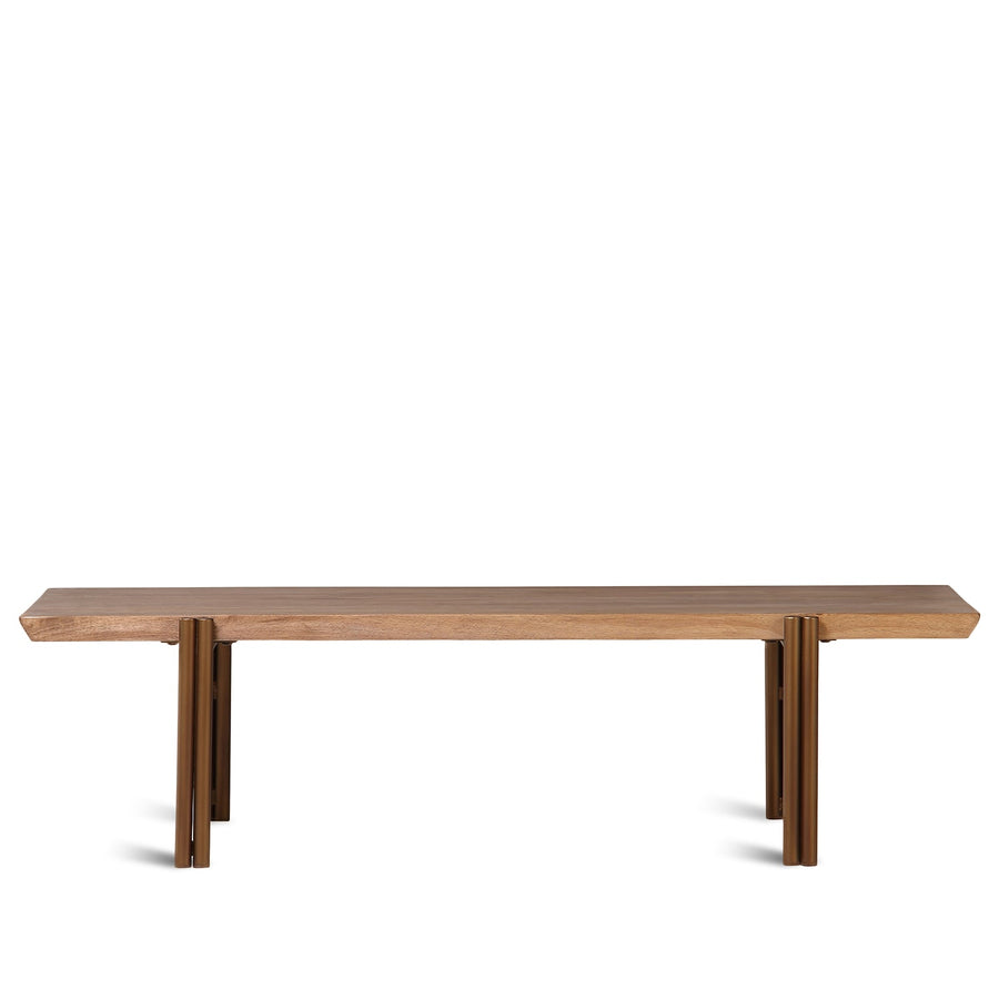 Vintage wooden coffee table breezy in white background.