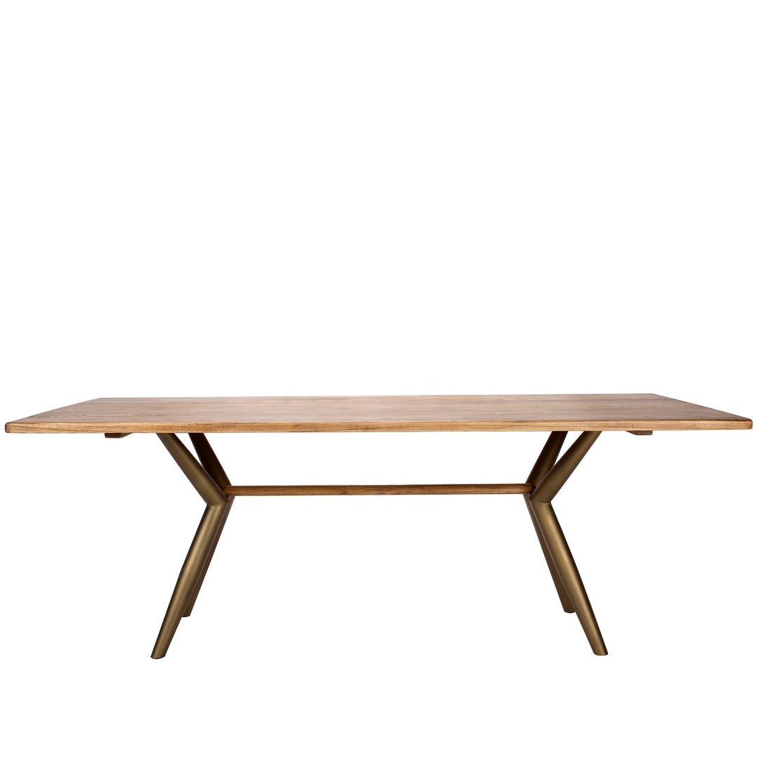 Vintage wooden dining table lucien ash in white background.