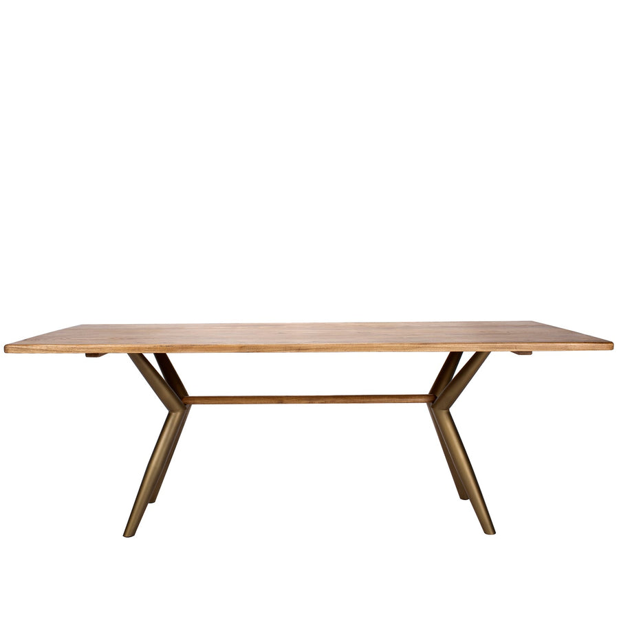 Vintage wooden dining table lucien ash in white background.
