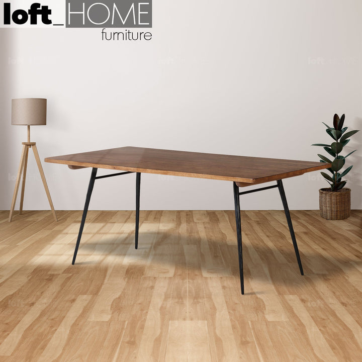 Vintage wooden dining table rustic primary product view.