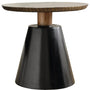 Vintage Wooden Round Side Table VINTAGE BRASS