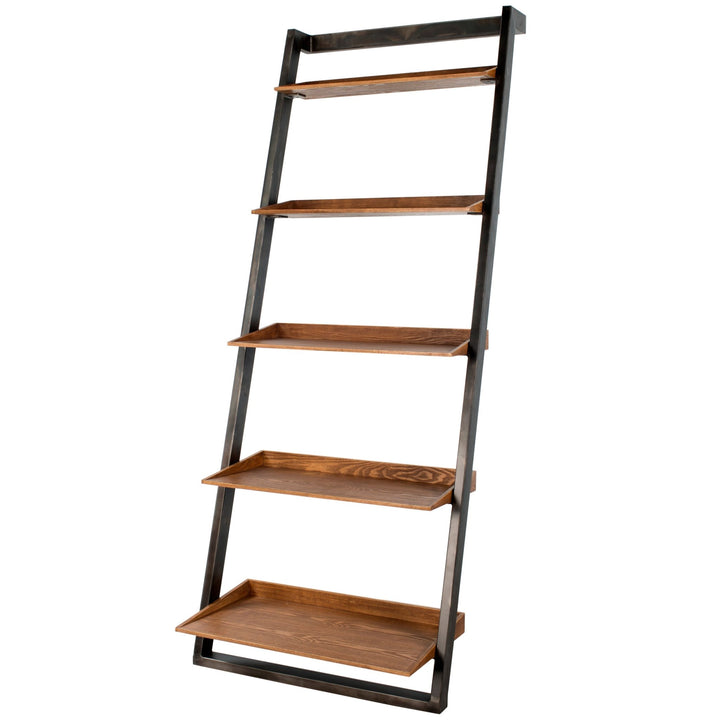 Vintage wooden shelf greyash primary product view.