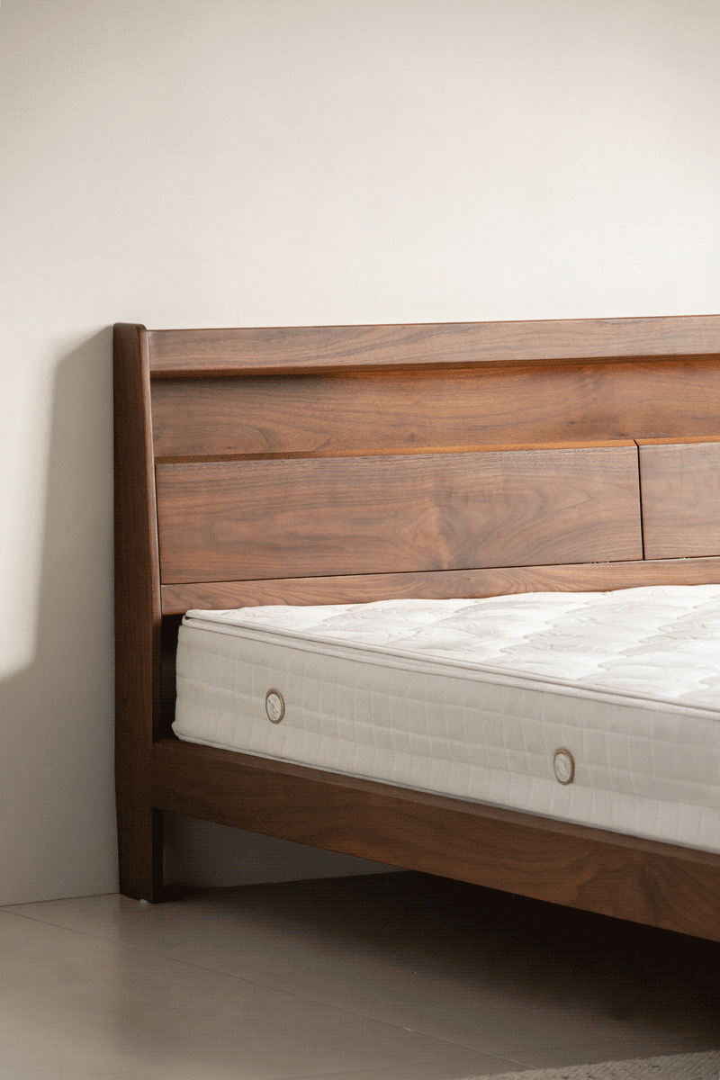 Japandi Walnut Wood Bed ACCOMPANY LIGHT Good to Know - 10