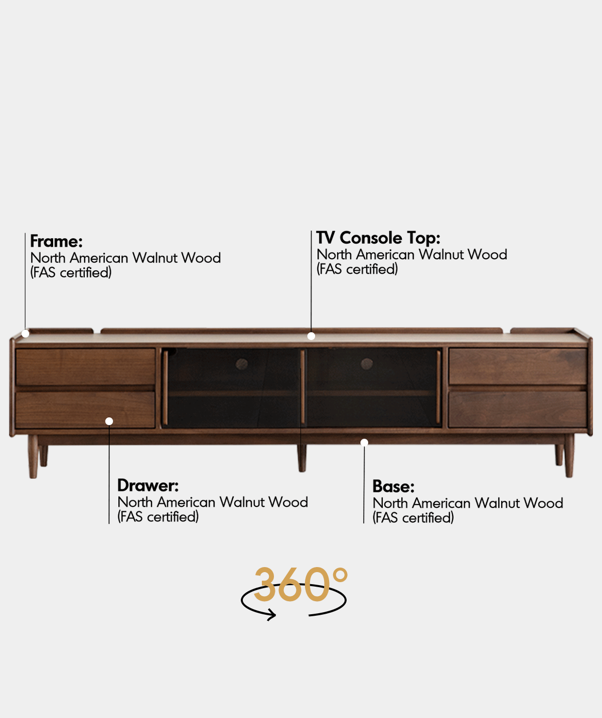 Japandi Walnut Wood TV Console VISTA Good to Know - 2