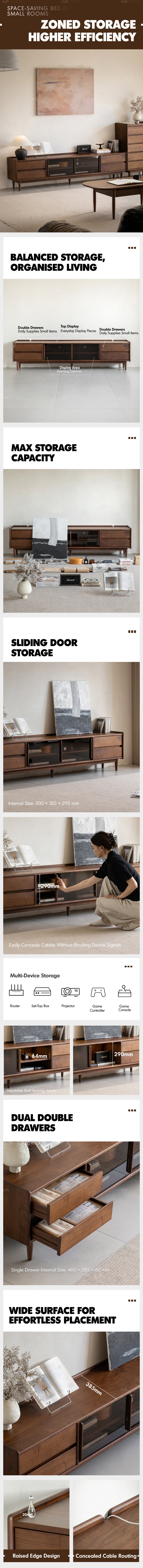 Japandi Walnut Wood TV Console VISTA Good to Know - 4