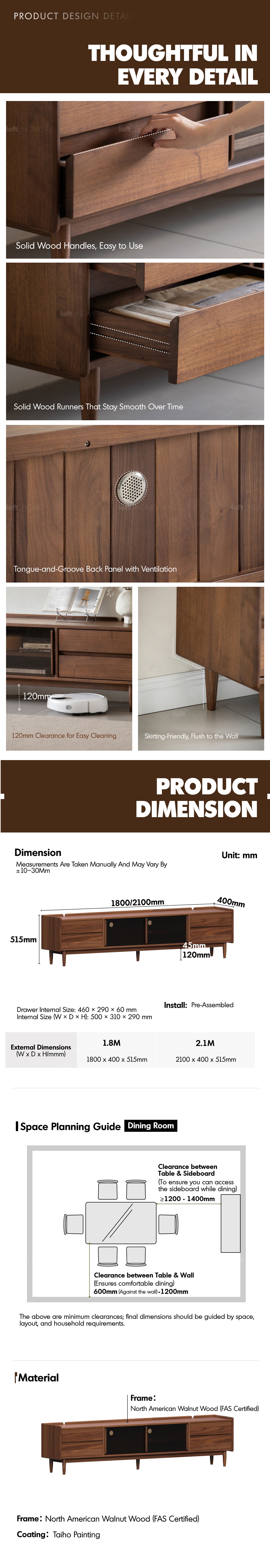 Japandi Walnut Wood TV Console VISTA Good to Know - 6