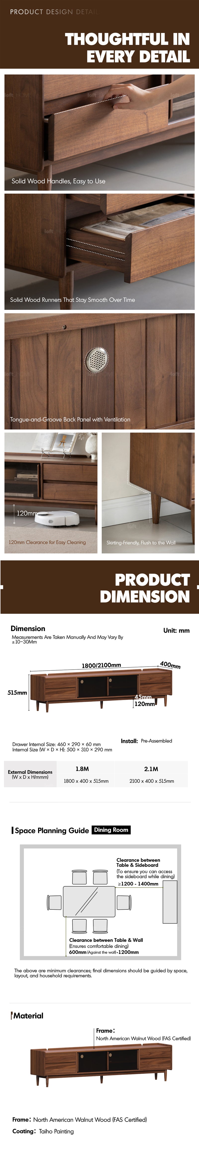 Japandi Walnut Wood TV Console VISTA Good to Know - 6