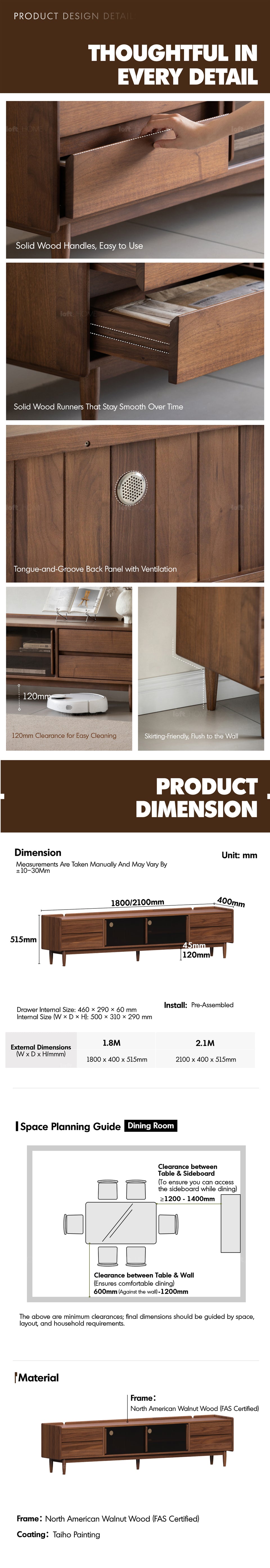 Japandi Walnut Wood TV Console VISTA More Details and Instruction_6
