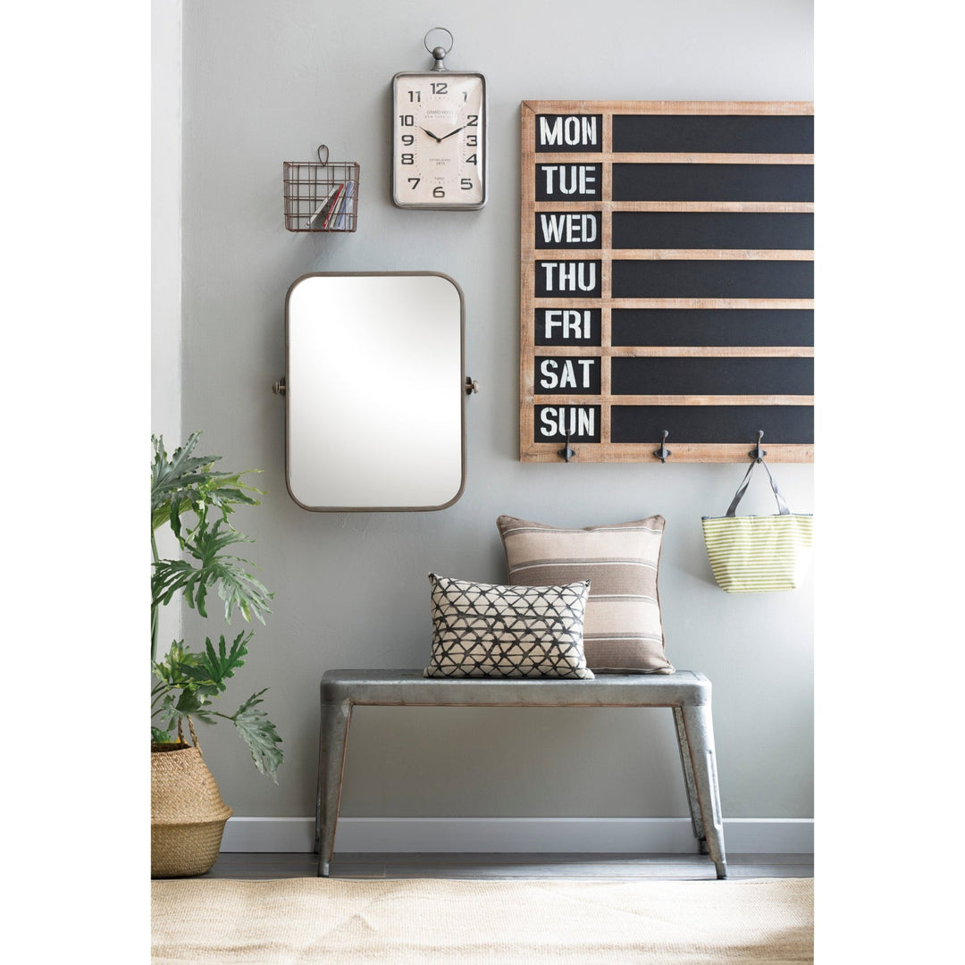 Weekday wall chalkboard with 5 metal hooks decor primary product view.