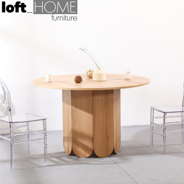 Scandinavian Wood Round Dining Table ELENOR Conceptual