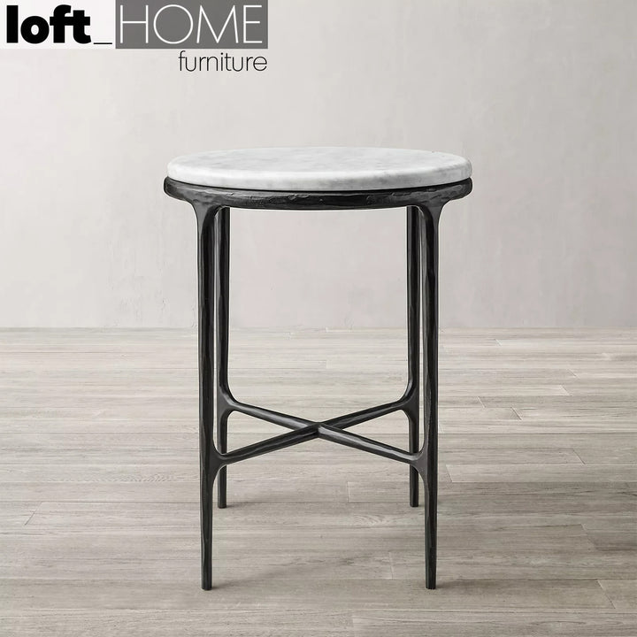 Modern Marble Side Table THADDEUS ROUND Panoramic