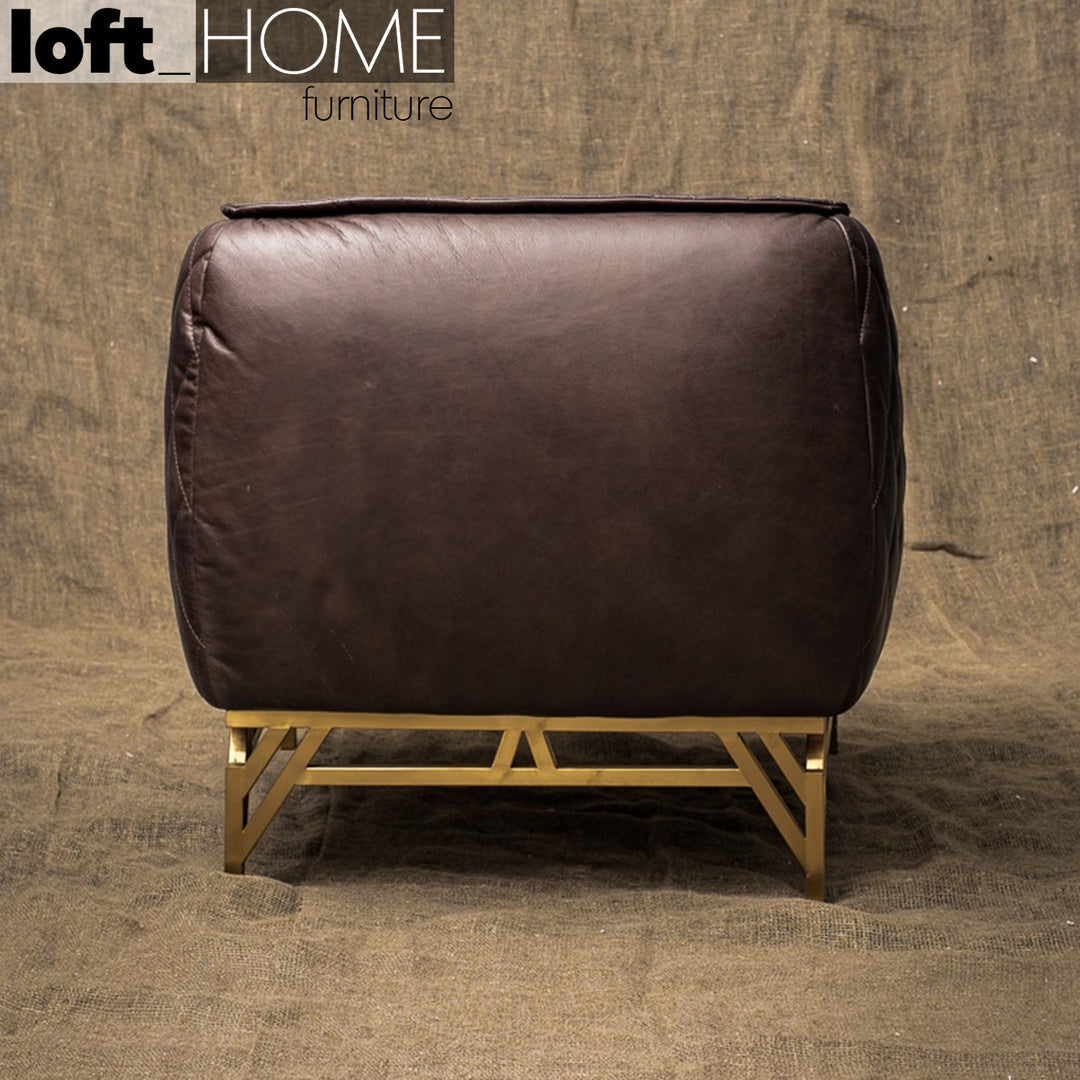 Vintage Genuine Leather 1 Seater Sofa OSMOND Close-up