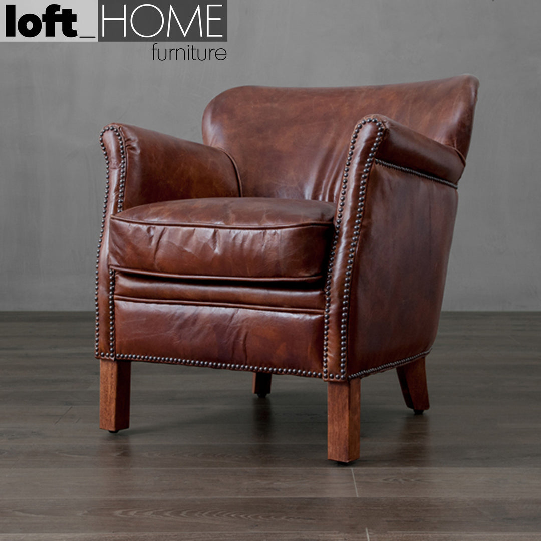 Vintage Genuine Leather 1 Seater Sofa PROFESSOR S Life Style