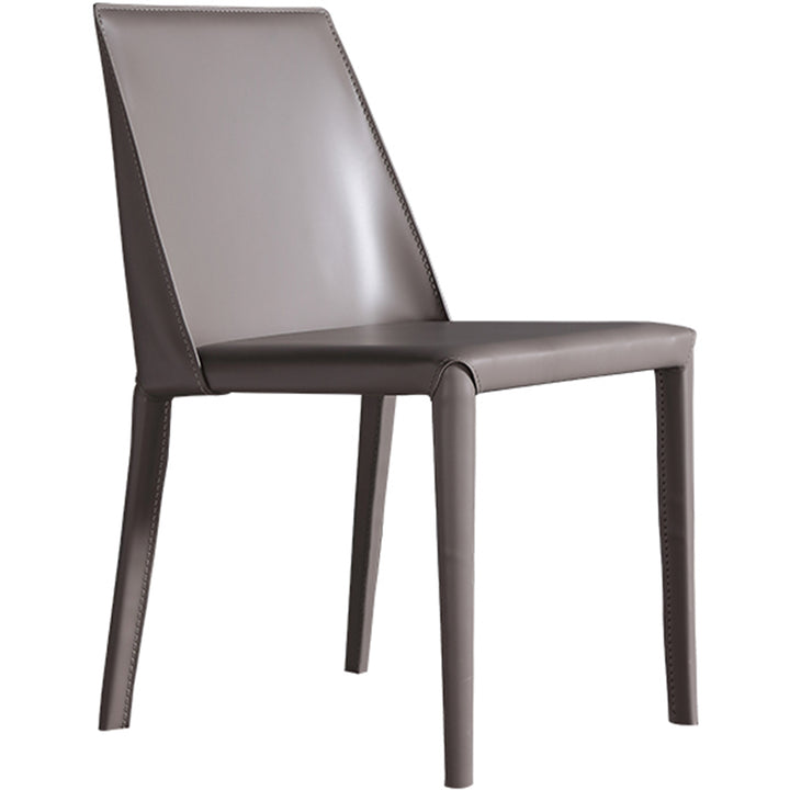 Modern PU Leather Dining Chair SILVER White Background
