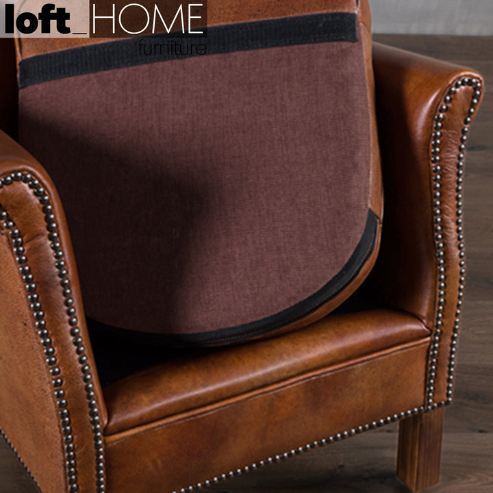 Vintage Genuine Leather 1 Seater Sofa PROFESSOR S Environmental