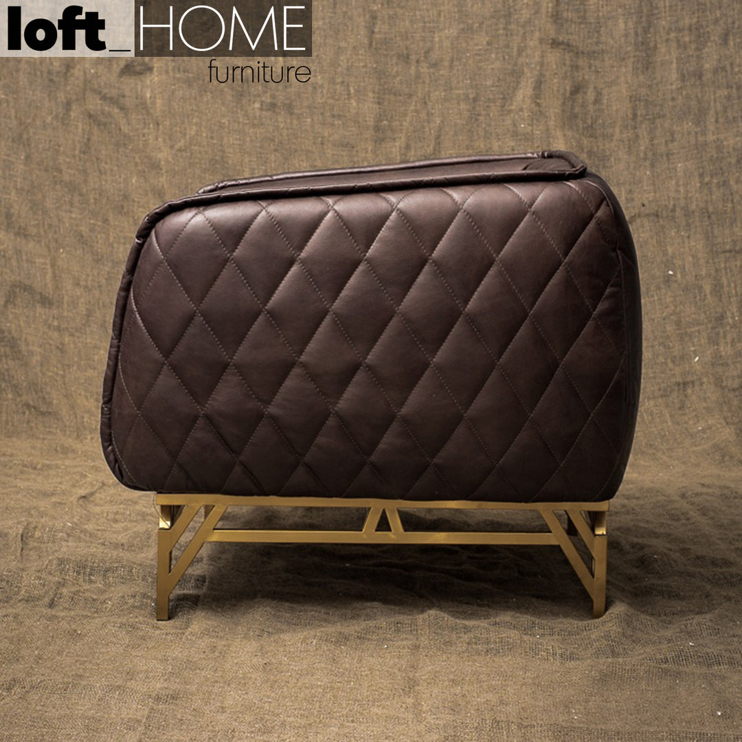 Vintage Genuine Leather 1 Seater Sofa OSMOND Detail