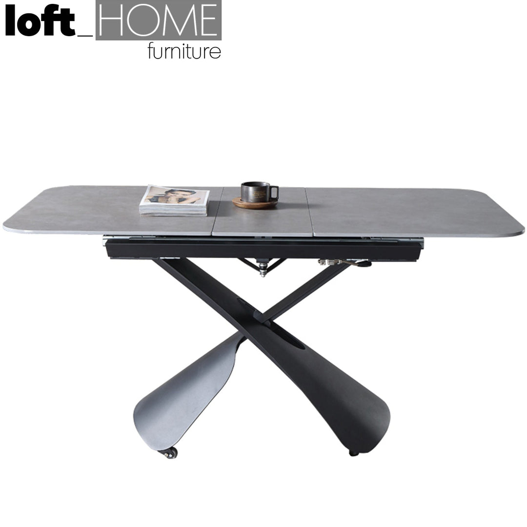 Modern Extendable Sintered Stone Coffee x Dining Table MATEO Conceptual