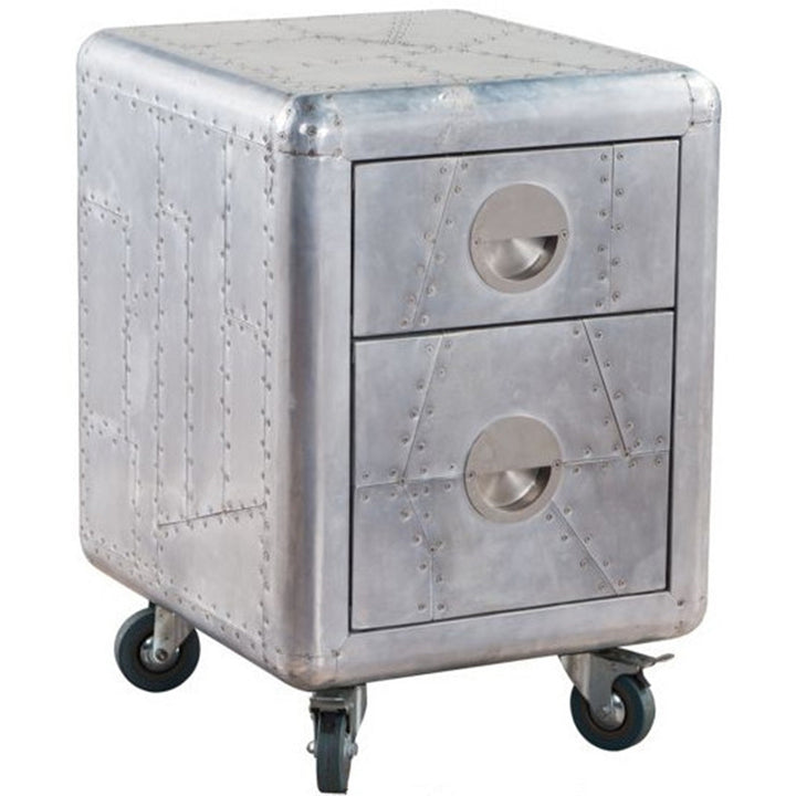 Industrial Aluminium Side Table AIRCRAFT White Background