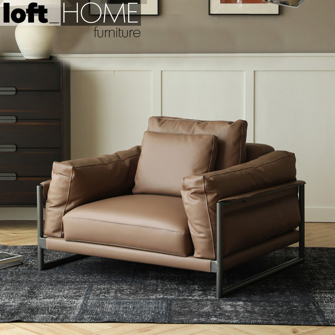 Modern Genuine Leather 1 Seater Sofa TARA Primary Product