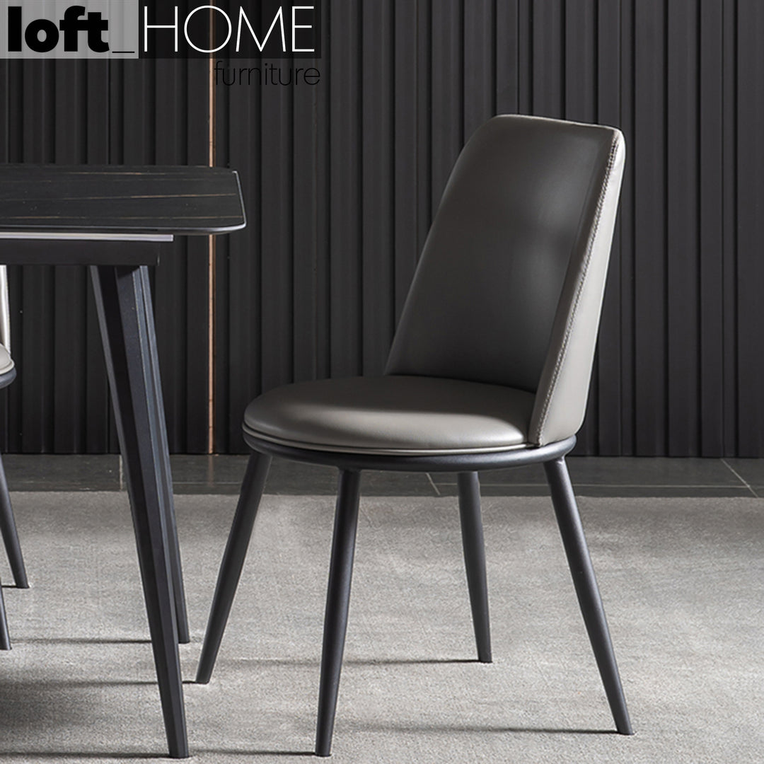 Modern PU Leather Dining Chair DIMGRAY Color Variant
