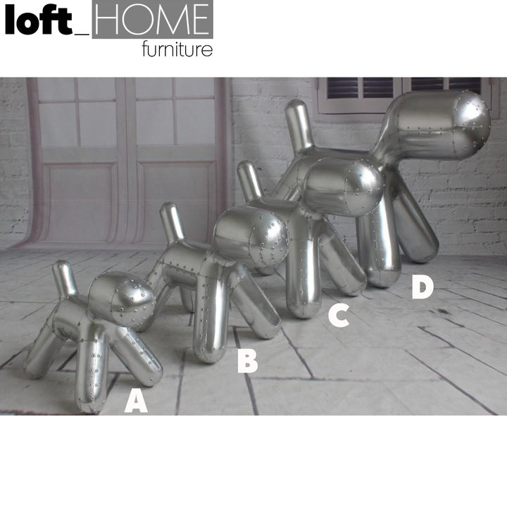Industrial Aluminium Puppy Dog Decor Color Variant